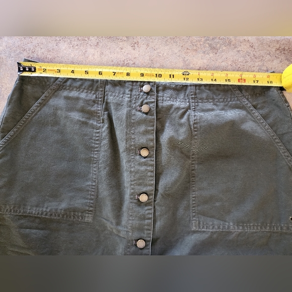 Lauren Ralph Lauren Olive Green Button Down Front Skirt Size 16W Vintage - Picture 2 of 11
